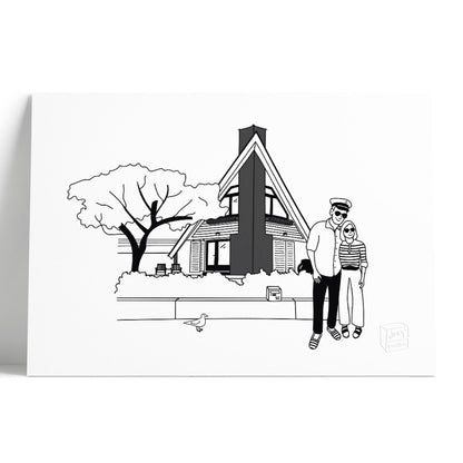 Maison de famille avec portrait